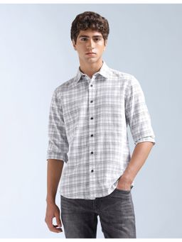 Flying Machine - White Grid Tattersall Checked Original Shirt