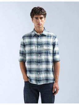 Flying Machine - Teal Original Tartan Checked Shirt