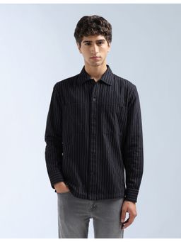 Flying Machine - Black Original Vertical Striped Shirt