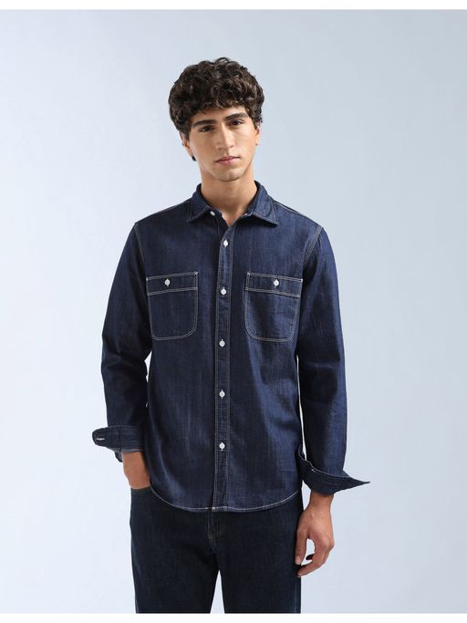 Flying Machine Blue Slim Fit Originals Shirt