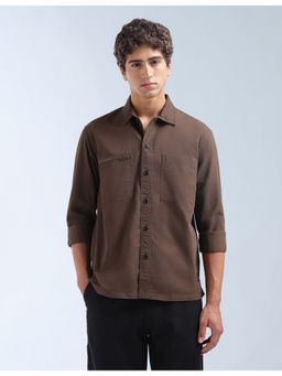 Flying Machine - Brown Twill Relaxed Fit Shirt