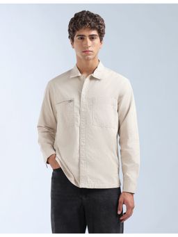 Flying Machine - Beige Twill Relaxed Fit Shirt