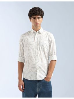Flying Machine - Off White Abstract Printed Original Shirt