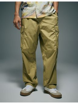 Flying Machine - Men Yellow Cotton Solid Cargo