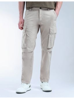 Flying Machine - Men Brown Cotton Solid Cargo