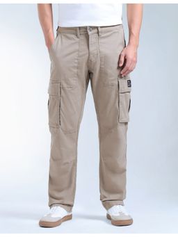 Flying Machine - Men Green Cotton Solid Cargo