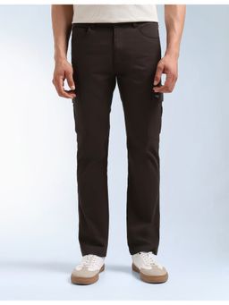 Flying Machine - Men Brown Cotton Solid Cargo
