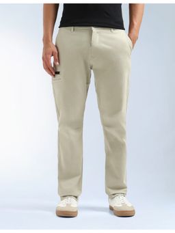 Flying Machine - Men Beige Cotton Solid Cargo