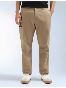 Flying Machine - Men Brown Cotton Solid Cargo