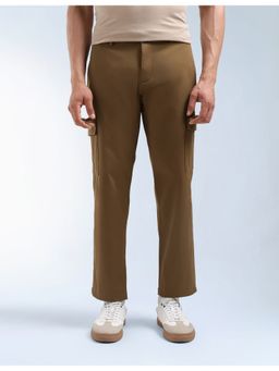 Flying Machine - Men Brown Cotton Solid Cargo