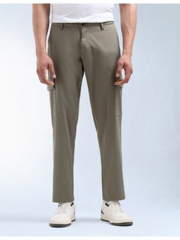 Flying Machine - Men Green Cotton Solid Cargo