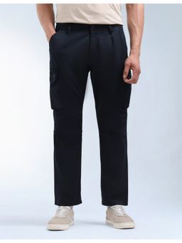 Flying Machine - Men Blue Cotton Solid Cargo