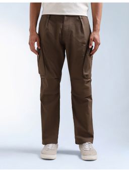 Flying Machine - Men Brown Cotton Solid Cargo