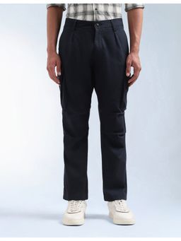 Flying Machine - Men Blue Cotton Solid Cargo