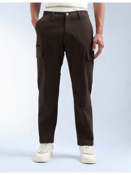 Flying Machine - Men Brown Cotton Solid Cargo