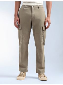 Flying Machine - Men Green Cotton Solid Cargo