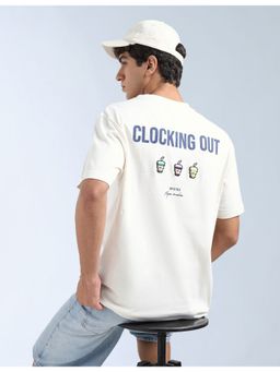 Flying Machine - White Graphic Printed Relaxed Fit T-Shirt