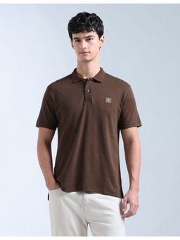 Flying Machine - Brown Pure Cotton Regular Fit Polo T-Shirt