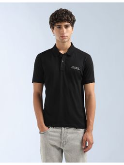 Flying Machine - Black Solid Corp Core Polo T-Shirt