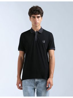Flying Machine - Black Regular Fit Solid Polo T-Shirt