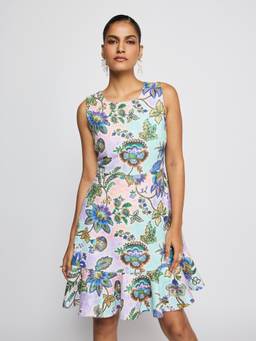 Label Ritu Kumar - Women Multi-Color Floral Viscose Dress