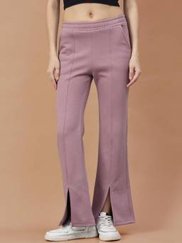 98 Degree North - Women Pink Solid/Plain Fleece Pant