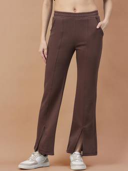 98 Degree North - Women Brown Solid/Plain Fleece Pant