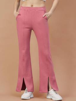 98 Degree North - Women Pink Solid/Plain Fleece Pant