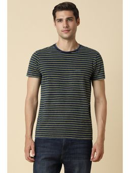 Allen Solly - Men Navy Stripe Crew Neck T-Shirt