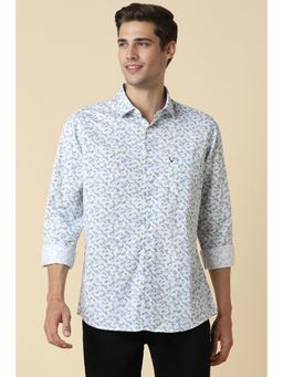 Allen Solly - Men White Slim Fit Print Full Sleeves Casual Shirts