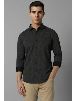 Louis Philippe - Men Black Smart Fit Print Full Sleeves Casual Shirt
