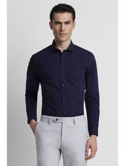 Peter England - Men Navy Super Slim Fit Formal Shirt