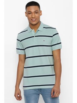 American Eagle - Men Green Striped Polo Shirt