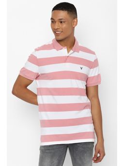 American Eagle - Men Pink Striped Polo Shirt