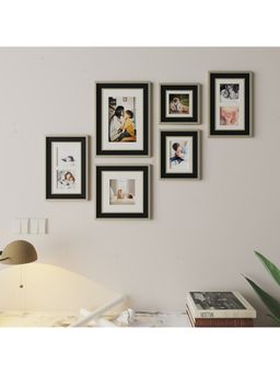 Art Street - Set-of 6 Bait Wall Photo frame Home-office Decor(Black-Silver,8x12,6x10,8x8,5x5,5x7 In)
