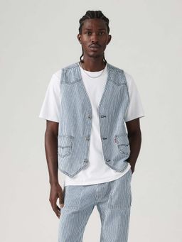 Levi's - Men Striped Blue Waistcoat