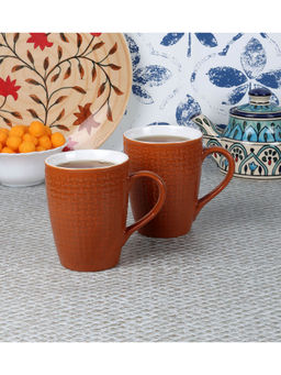 CDI - Brown Set of 6 Mugs with Wooden Tray