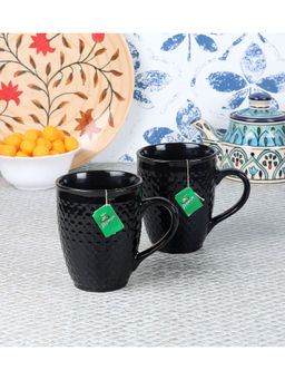 CDI - Black Set of 6 Mugs with Wooden Tray