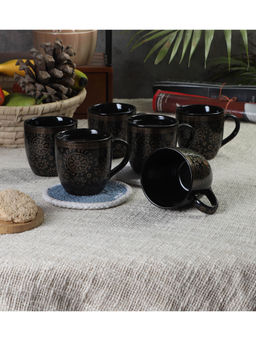 CDI - Black Ethnic Printed Set of 6 Mugs