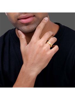 GIVA - 925 Silver Golden Classic Drip Ring for Him