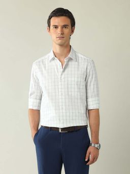 AD By Arvind - White Regular Fit Checked Shirt