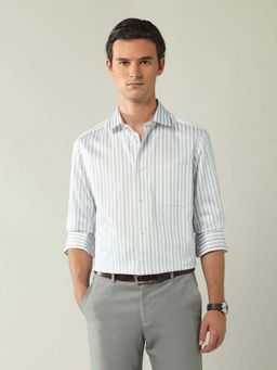 AD By Arvind - Grey Regular Fit Striped Shirt