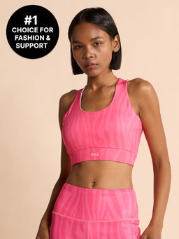 Kica - Fashionable Strappy Sports Bra with Removable Pads