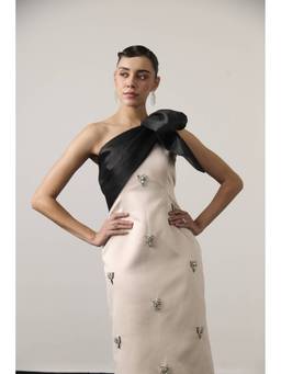 Iris - Label Iris White Embellished Bow Dress