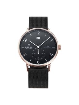 Obaku - Rislen Night Quartz Black Round Dial Mens Watch - V190Gdvbmb