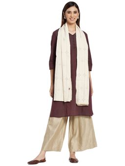 Fabindia - Cotton Desert Embroidered Stole - Off White