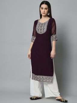 VAIRAGEE - Georgette Embroidery Work Straight Kurtas