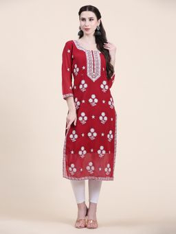 VAIRAGEE - Georgette Embroidery Work Straight Kurtas