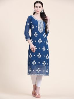 VAIRAGEE - Georgette Embroidery Work Straight Kurtas