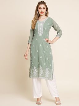 VAIRAGEE - Georgette Embroidery Work Straight Kurtas